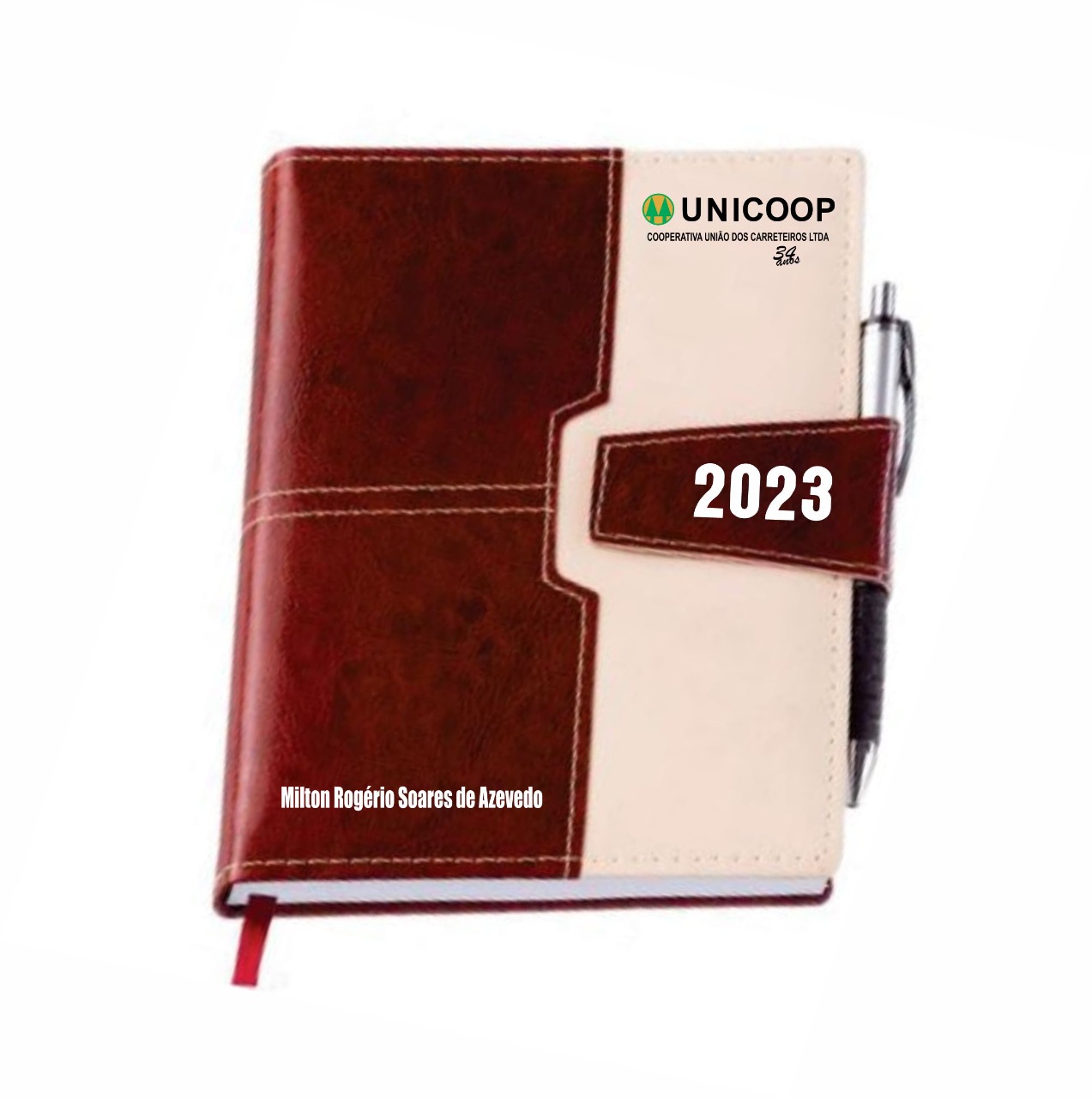 AGENDA PERSONALIZADAS COM CAPA DE COURO 2026